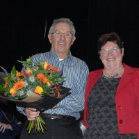 kerst6 - Ad Biemans van de Dongense toneelgroep en Lenie Schuermans van SV-Rijen.