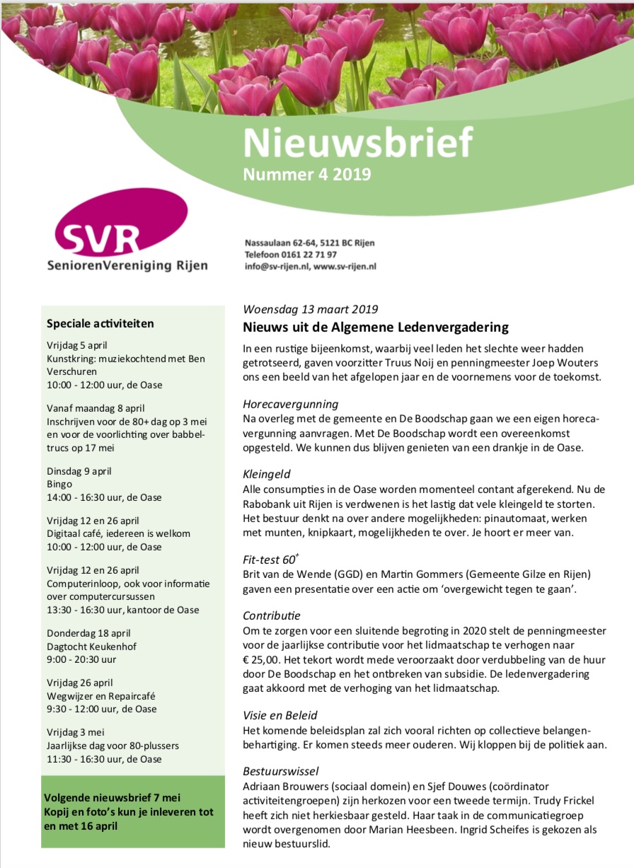 2019 04 nieuwsbrief