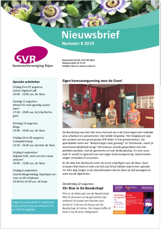 2019 08 nieuwsbrief