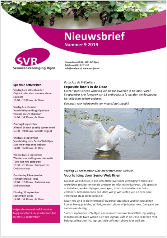 2019 09 nieuwsbrief