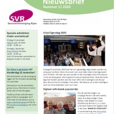 Nieuwsbrief van november is uit!