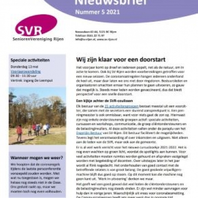 Nieuwsbrief mei staat op de website