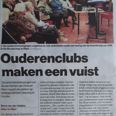 Ouderenclubs maken een vuist