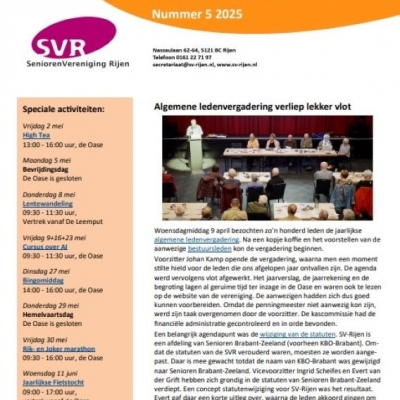 Digitale nieuwsbrief mei 2025